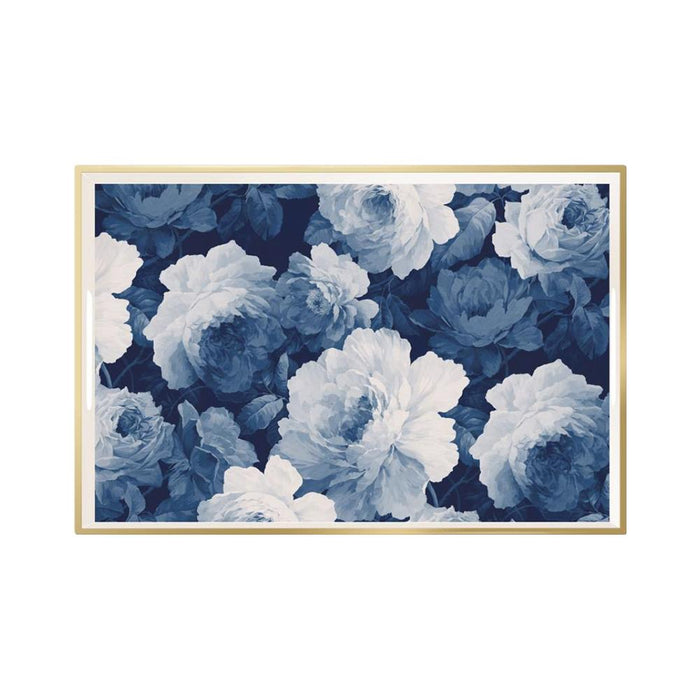 Blue Floral Tray