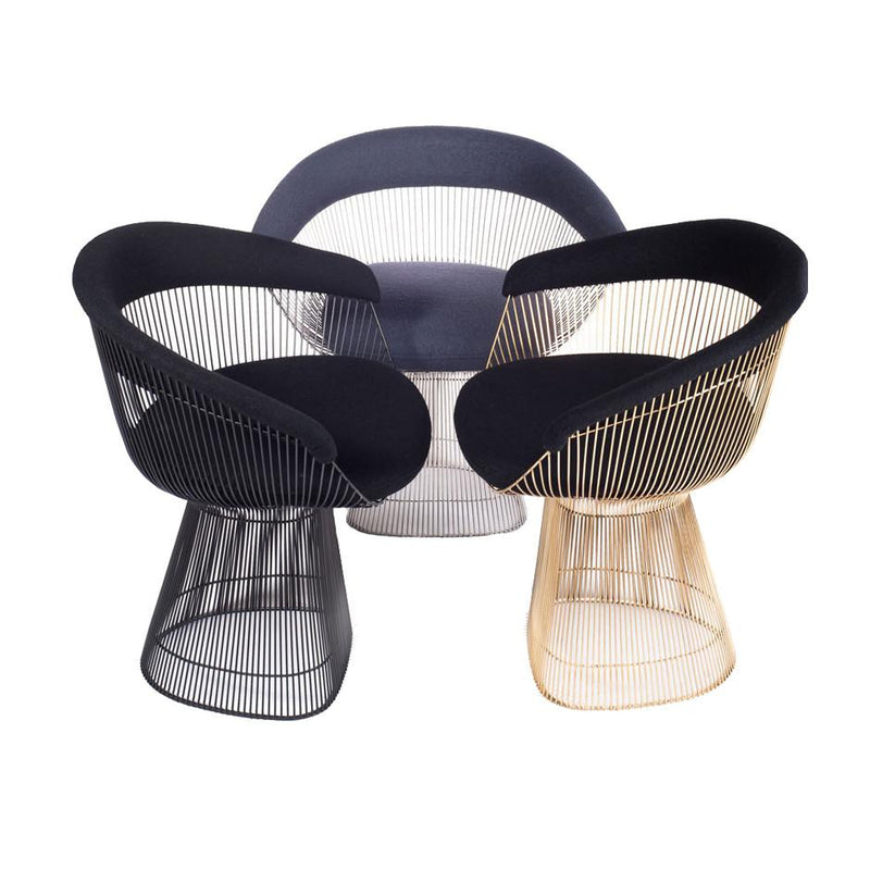Brass And Wool Curve Chair Collection
