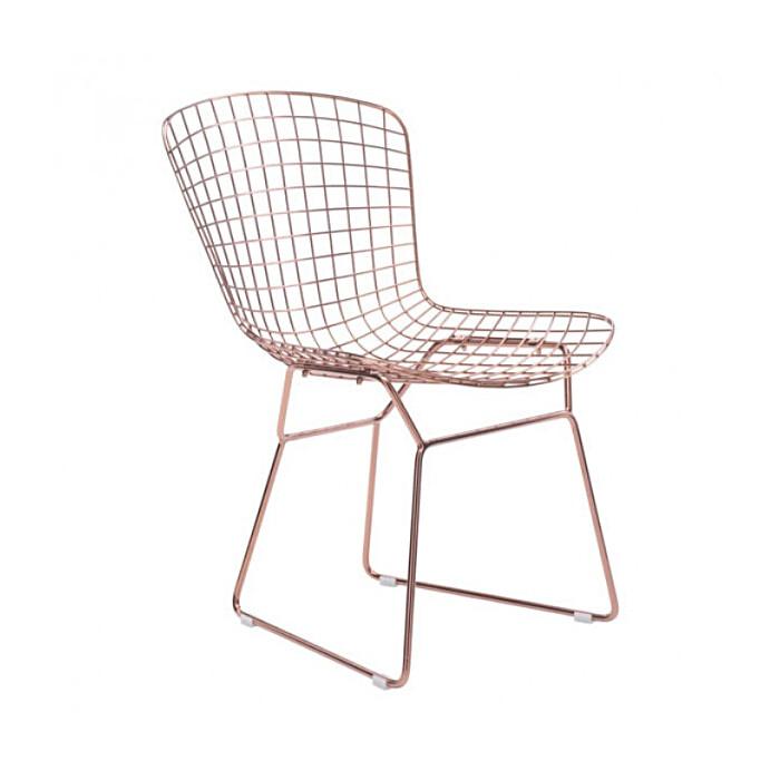 Rose Gold Wire Chair - Pair