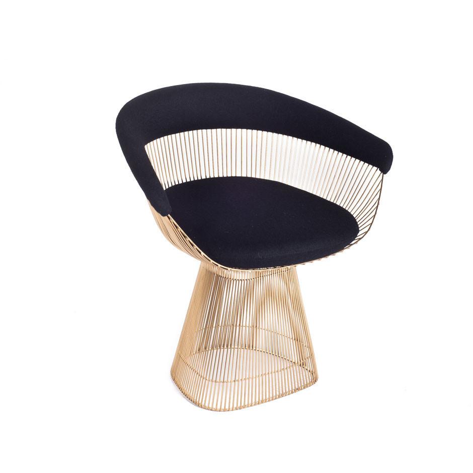 Brass And Wool Curve Chair Collection