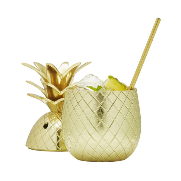 Brass Pineapple Drink Set