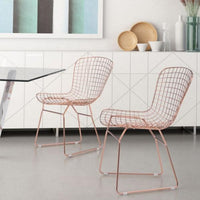 Rose Gold Wire Chair - Pair